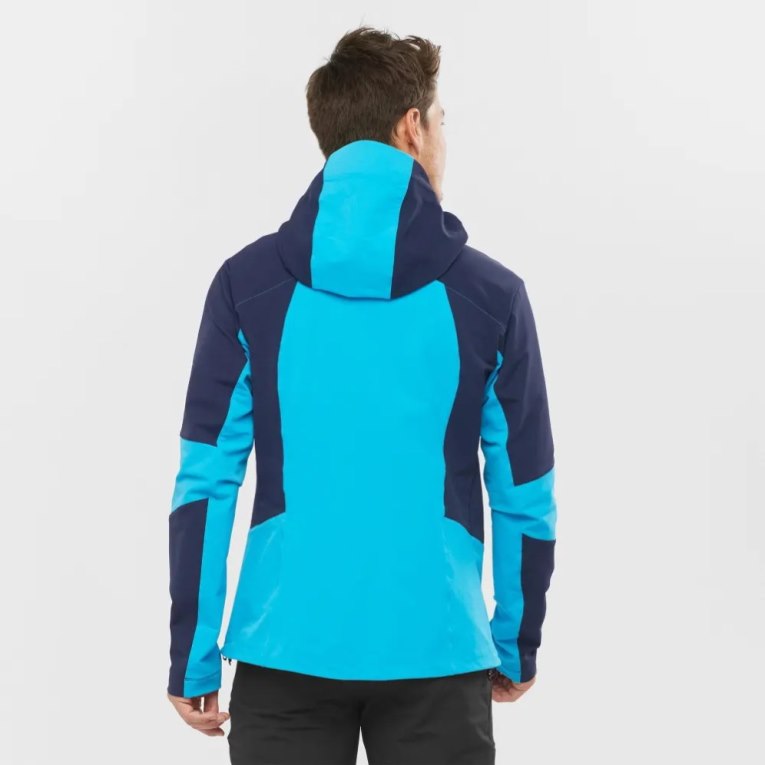 Chaquetas Salomon Outpeak Softshell Full Zip Hombre Azul Marino Turquesa | MX TWFK587
